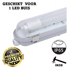 ProLine LED TL Armatuur 120cm | IP65 | IK08 | RVS Sluitclips | Geschikt voor 1 LED Buis