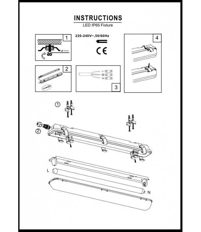 ProLine LED TL Armatuur 120cm | IP65 | IK08 | RVS Sluitclips | Geschikt voor 2 LED Buizen