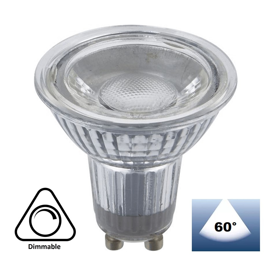GU10 LED Spot 3w, 240 Lumen, Glas, Dimbaar, Lichthoek: 60°, 2 Jaar Garantie, foto 2 van 5