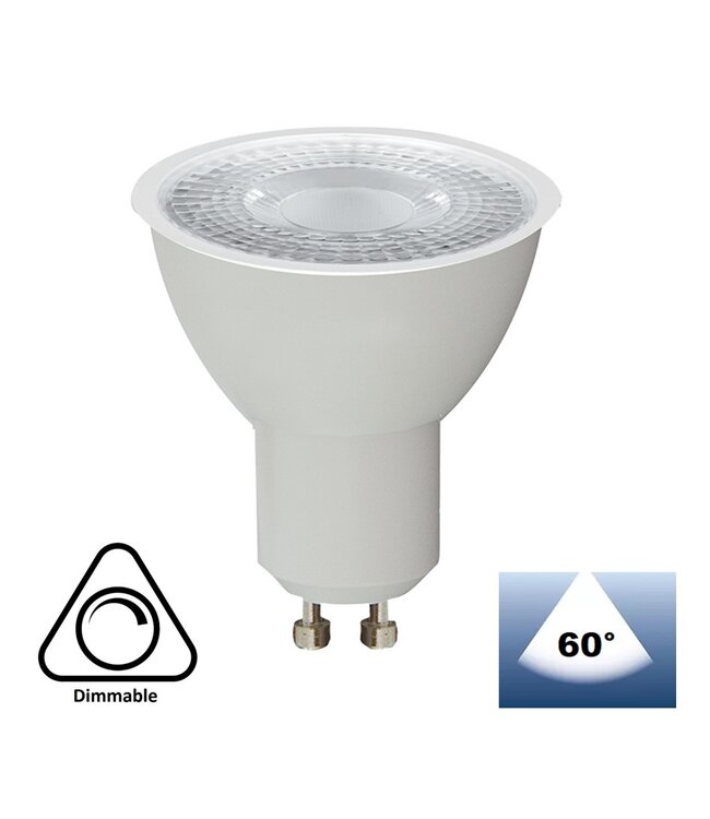 GU10 LED Spot WIT 5w, 400 Lumen, Dimbaar, Lichthoek: 60°, 2 Jaar Garantie