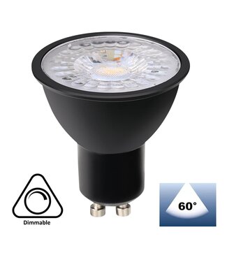 GU10 LED Spot ZWART 5w, 400 Lumen, Dimbaar, Lichthoek: 60°, 2 Jaar Garantie