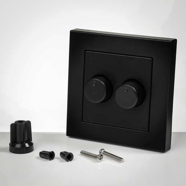 Afdekraam DUO LED Dimmer | Geschikt voor ION DUO LED Dimmer | Mat Zwart, foto 3 van 3
