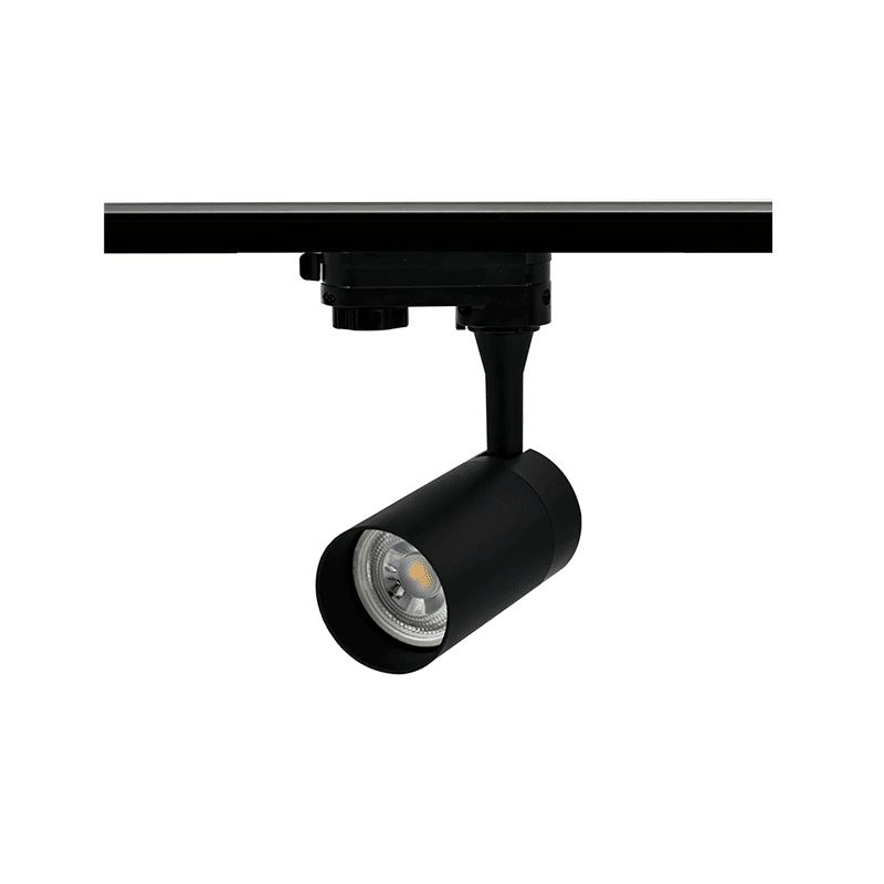1 Fase Rail armatuur met GU10 Fitting Kort Verdiept, Zwartkleurige behuizing, foto 4 van 4