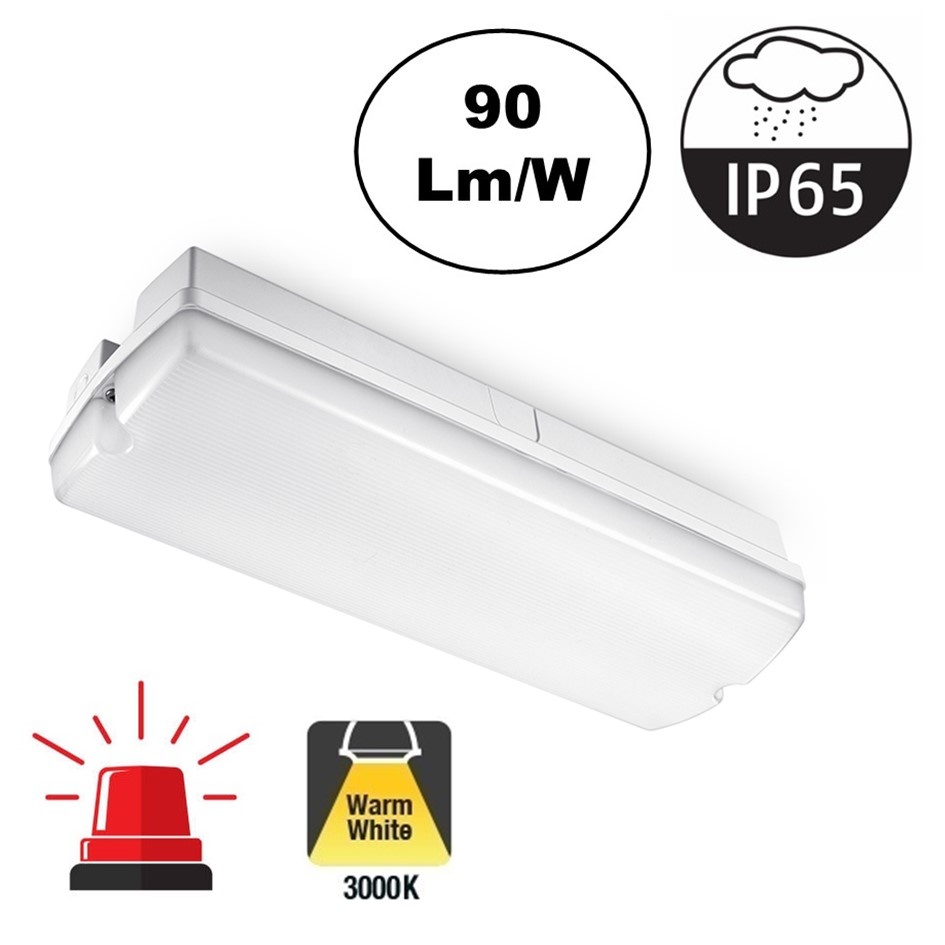 Galerij / Portiek LED verlichting 4w, 360 Lumen, Met Noodunit, IP65, 2 Jaar Garantie, foto 4 van 4
