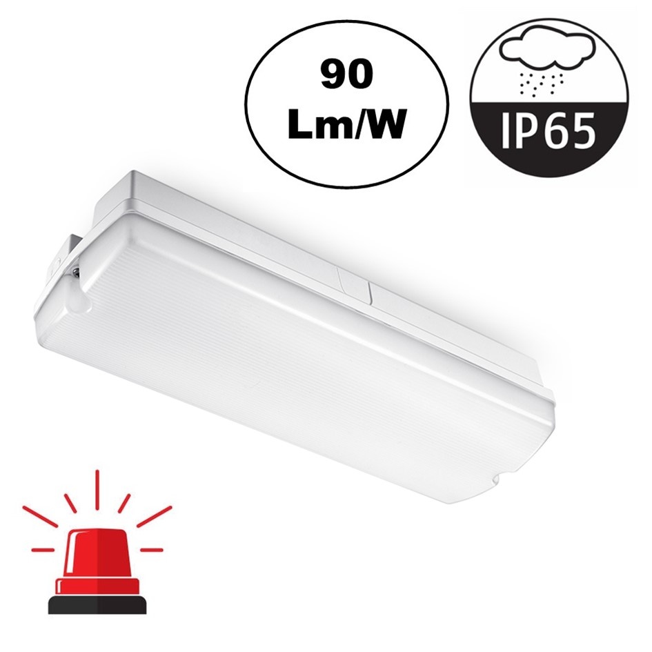 Galerij / Portiek LED verlichting 4w, 360 Lumen, Met Noodunit, IP65, 2 Jaar Garantie, foto 2 van 4