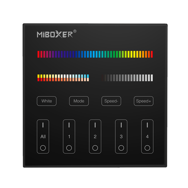 MiBoxer Wandbediening ZWART RGB + CCT (Batterij Versie) - 2.4Ghz - B4-B, foto 2 van 5