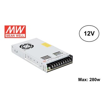 MeanWell Led Strip voeding 12V/350W/29A, Max: 280w, 2 Jaar Garantie