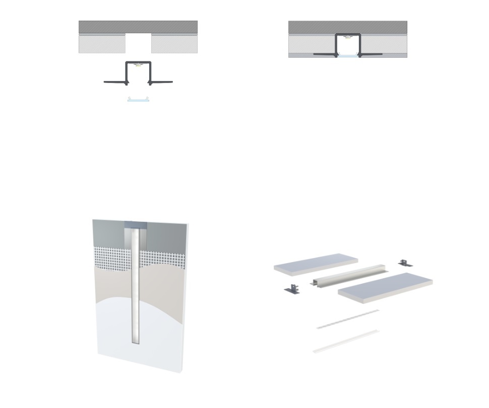 UITVERKOOP: Stuc/Pleister Aluminium Led Strip Profiel Norman | ALU | 14,6x15,6mm | Tot 2 Meter leverbaar, foto 5 van 6
