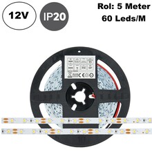 ECO Led Strip ROL 5 Meter 2835SMD, 4,8w/m, 60 led/m, 514-540 Lm/m, 12v, IP20, 8mm, 2 Jaar garantie