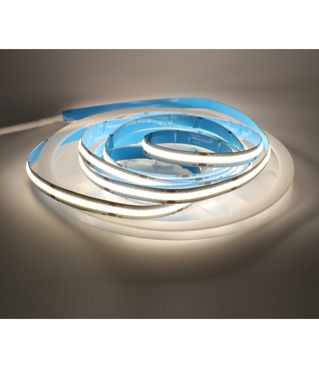 Premium Led Strip ROL 5 Meter COB, CRI90, 10w/m, 528 led/m, 800-900Lm/m, 24v, IP65, 10mm, 3 Jaar garantie