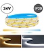 Premium Led Strip COB CCT ROL 5 Meter, 16w/m, 640 led/m, 720Lm/m, CCT (3000K tot 6500K), 24v, IP20, CRI90, 10mm, 3 Jaar garantie