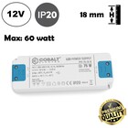 Cobalt Premium Led Strip voeding 12V/75W/6,25A, Max: 60w, Afm:160x58x18 mm, 3 Jaar Garantie