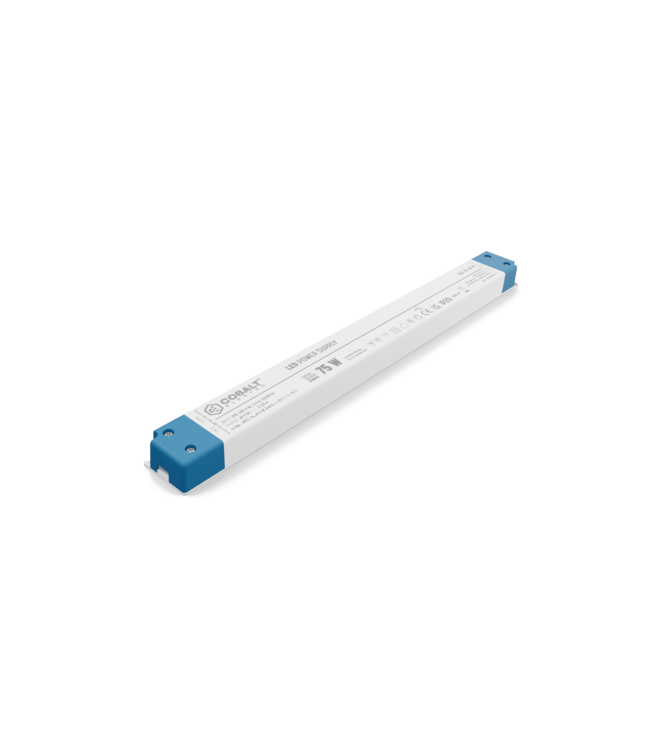 Cobalt LongSlim Premium Led Strip voeding 24V/75W/3,25A, Max: 60w, Afm:305x30x17 mm, 3 Jaar Garantie
