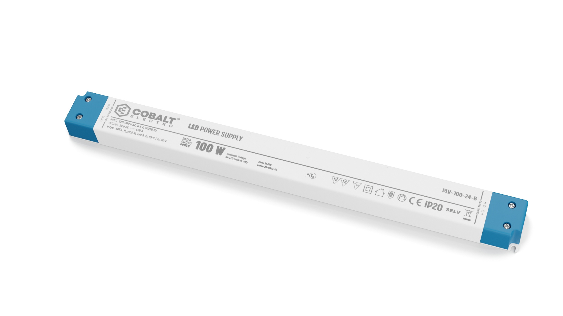 Cobalt LongSlim Premium Led Strip voeding 24V/100W/4,17A, Max: 80w, Afm:320x30x19 mm, 3 Jaar Garantie, foto 4 van 5