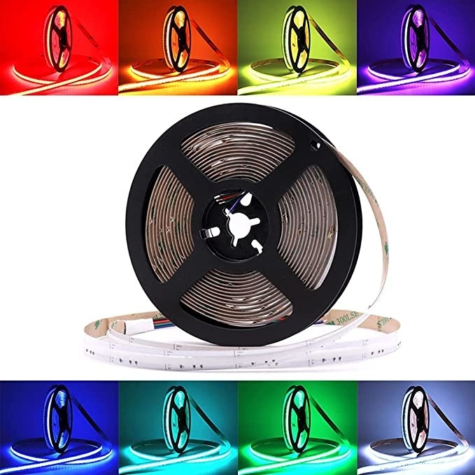 Premium Led Strip ROL 5 Meter COB, 15w/m, 840 led/m, RGB, CRI90, 24v, IP20, 10mm, 3 Jaar garantie, foto 2 van 2