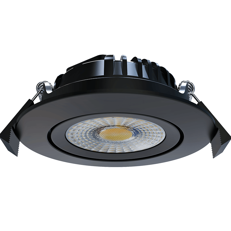 Inbouw LED Spot 6w Luxe, 600 Lumen, CCT Switch (2700K/3000K/4000K), Kantelbaar, IP65, Dimbaar, Zwart Armatuur, Gatmaat 70mm, 3 Jaar Garantie, foto 3 van 5