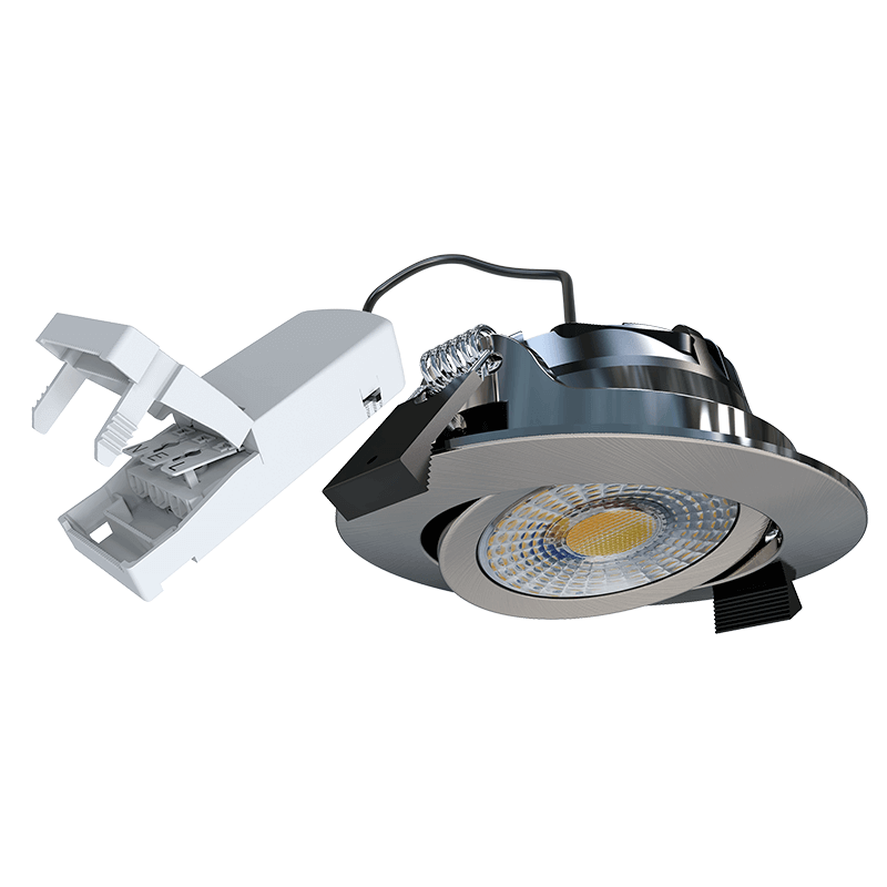 Inbouw LED Spot 6w Luxe, 600 Lumen, CCT Switch (2700K/3000K/4000K), Kantelbaar, IP65, Dimbaar, Staal Armatuur, Gatmaat 70mm, 3 Jaar Garantie, foto 3 van 4