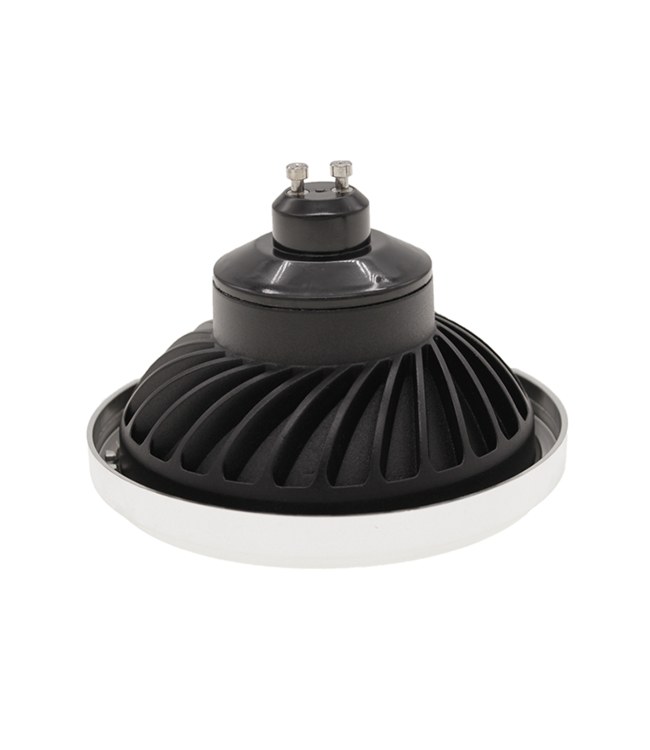 GU10 AR111 LED Spot 15w Zwart, 1050 Lumen, 38°,  CRI90, Dimbaar, 2 Jaar Garantie