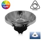 GU10 AR111 LED Spot 15w Zwart, 1050 Lumen, 38°,  CRI90, Dimbaar, 2 Jaar Garantie