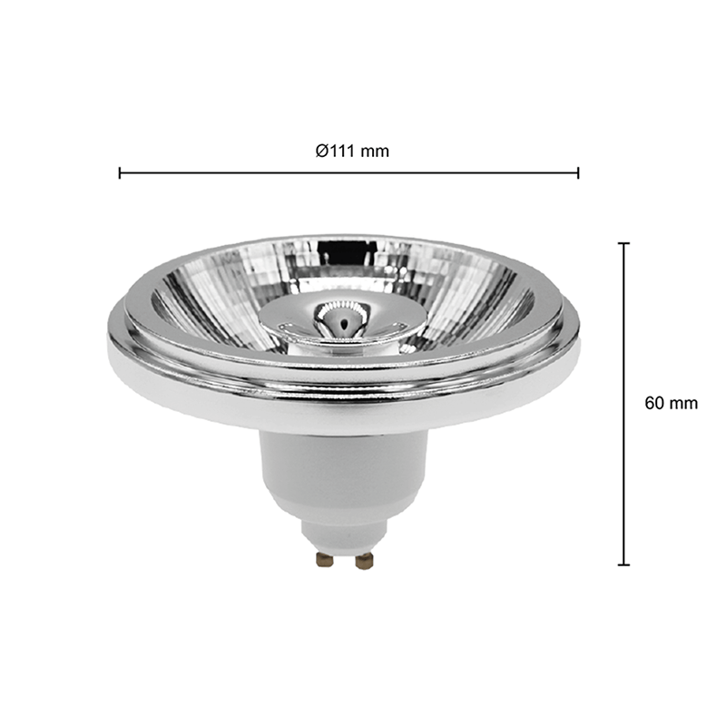 GU10 AR111 LED Spot 12w Wit, 960 Lumen, 24°, Dimbaar, 2 Jaar Garantie, foto 3 van 6