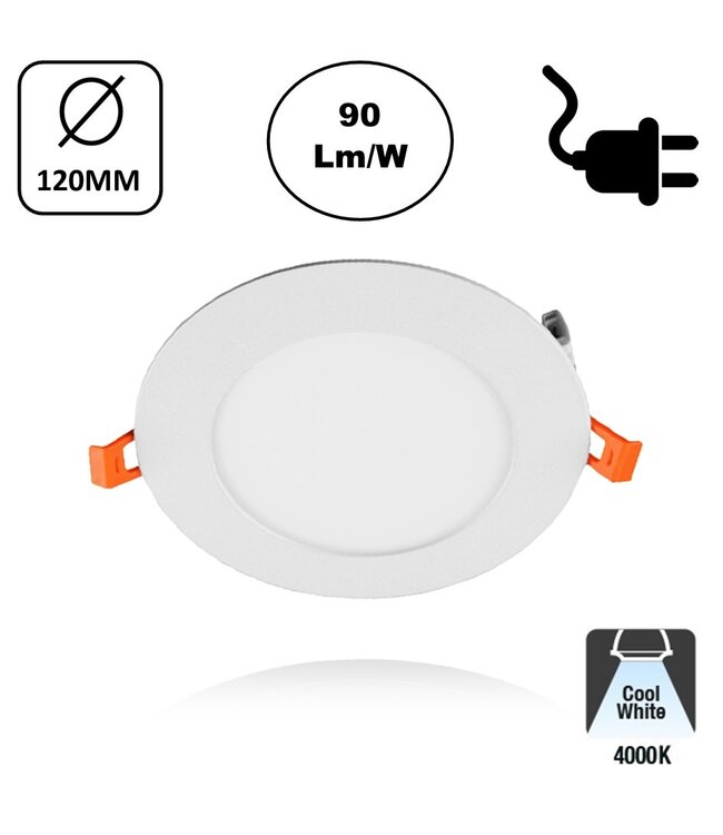 LED Downlighter Slim-U 6w, 540 Lumen, Wit, Aluminium Body, Stekkerklaar, Gatmaat Φ110mm, 2 Jaar Garantie