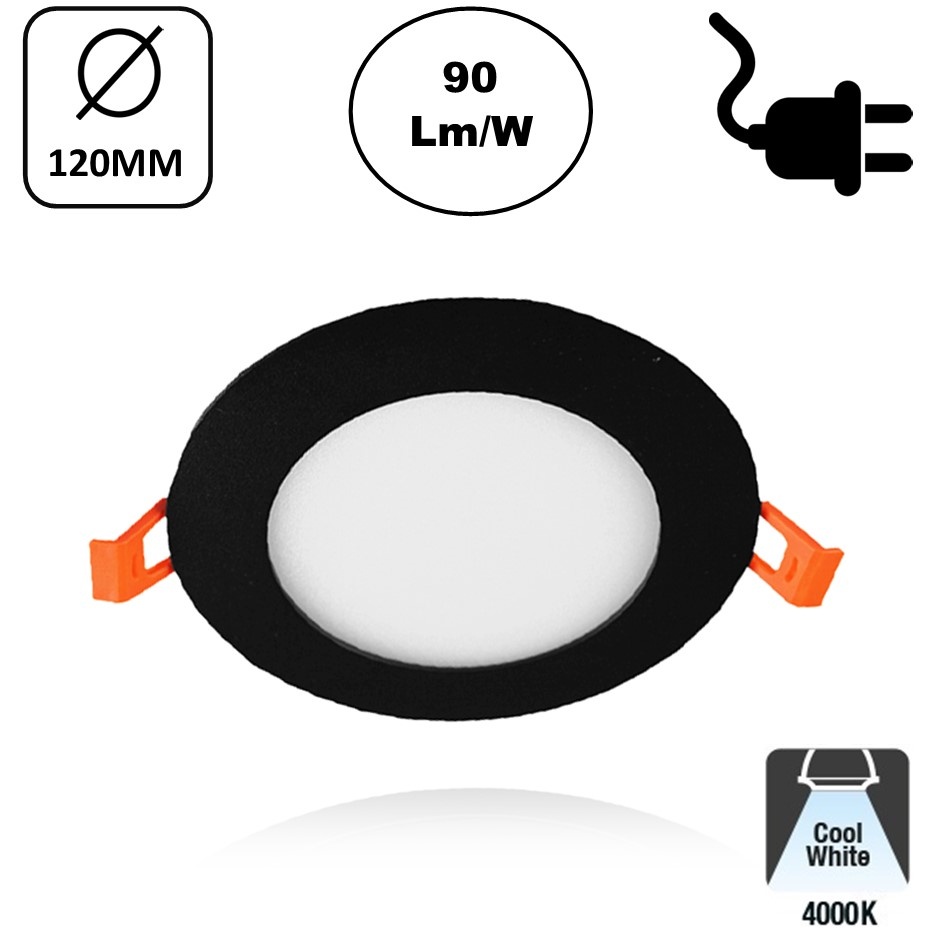 LED Downlighter Slim-U 6w, 540 Lumen, Zwart, Aluminium Body, Stekkerklaar, Gatmaat Φ105mm, 2 Jaar Garantie, foto 6 van 6