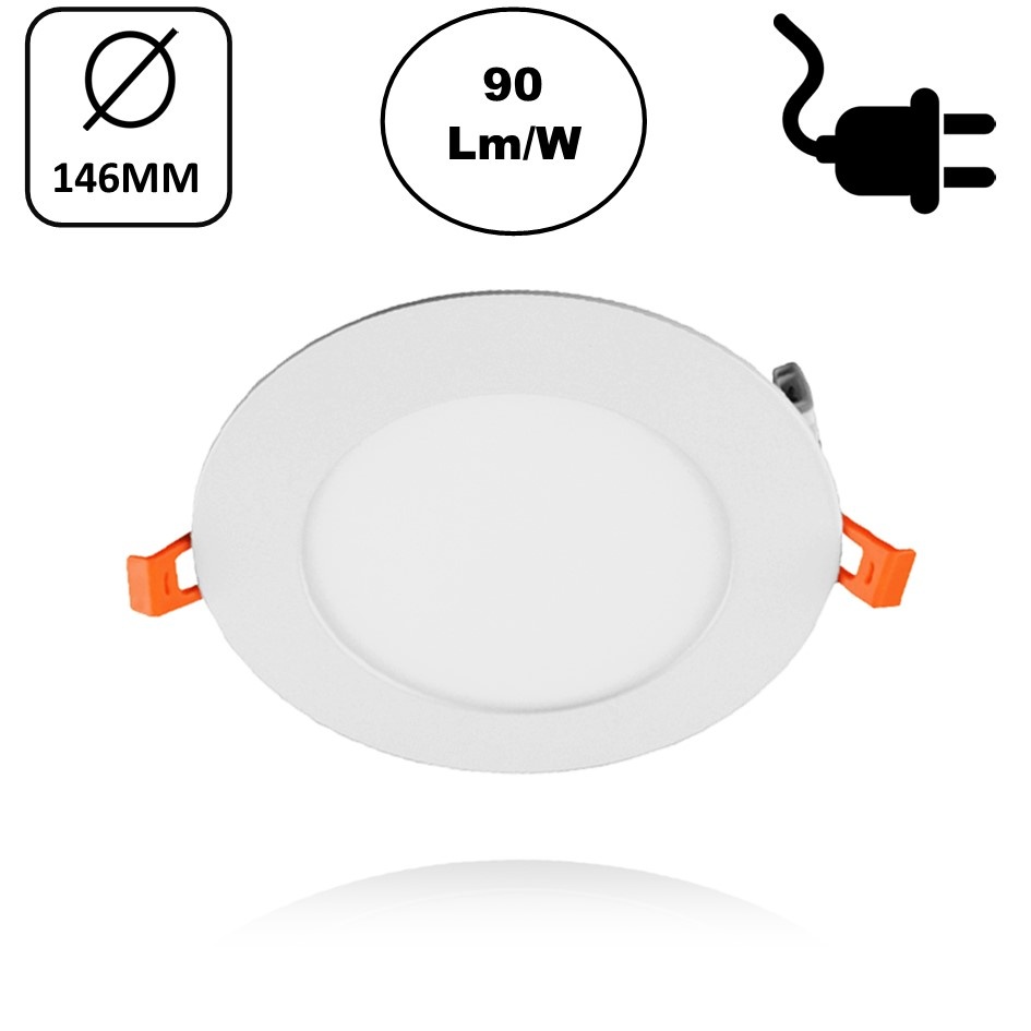 LED Downlighter Slim-U 9w, 810 Lumen, Wit, Aluminium Body, Stekkerklaar, Gatmaat Φ125mm, 2 Jaar Garantie, foto 2 van 6