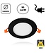 LED Downlighter Slim-U 9w, 810 Lumen, Zwart, Aluminium Body, Stekkerklaar, Gatmaat Φ125mm, 2 Jaar Garantie