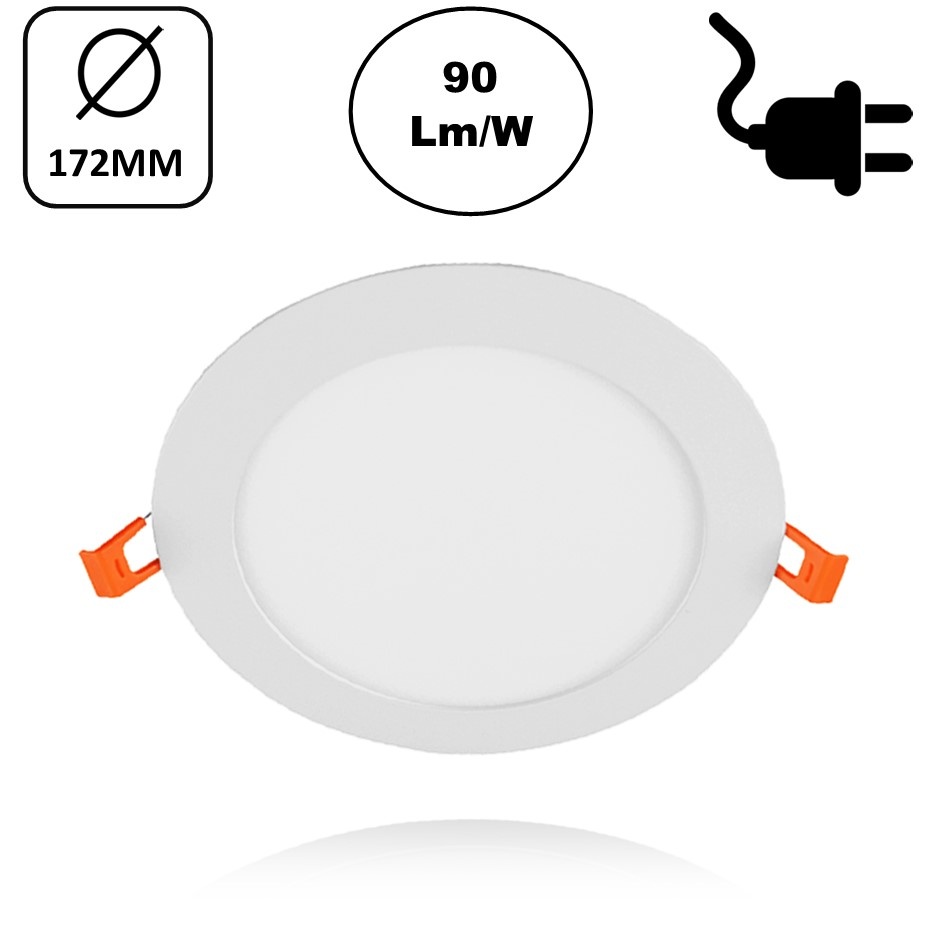 LED Downlighter Slim-U 12w, 1080 Lumen, Wit, Aluminium Body, Stekkerklaar, Gatmaat Φ160mm, 2 Jaar Garantie, foto 2 van 6