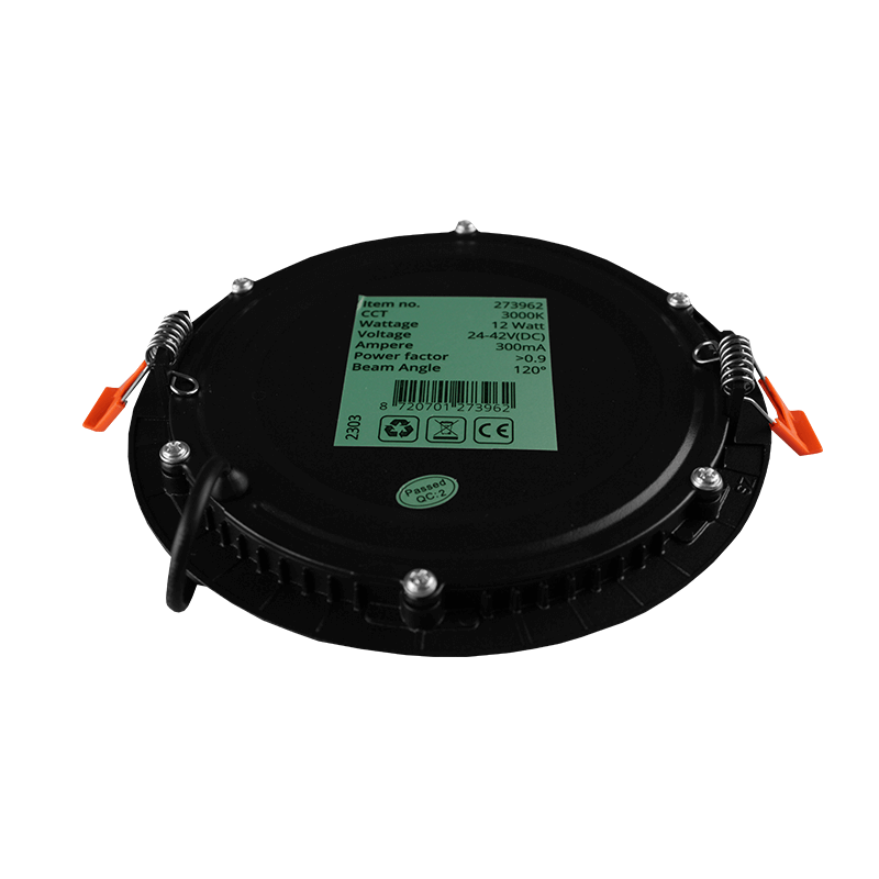 LED Downlighter Slim-U 12w, 1080 Lumen, Zwart, Aluminium Body, Stekkerklaar, Gatmaat Φ160mm, 2 Jaar Garantie, foto 4 van 6
