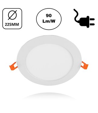 LED Downlighter Slim-U 18w, 1620 Lumen, Wit, Aluminium Body, Stekkerklaar, Gatmaat Φ210mm, 2 Jaar Garantie