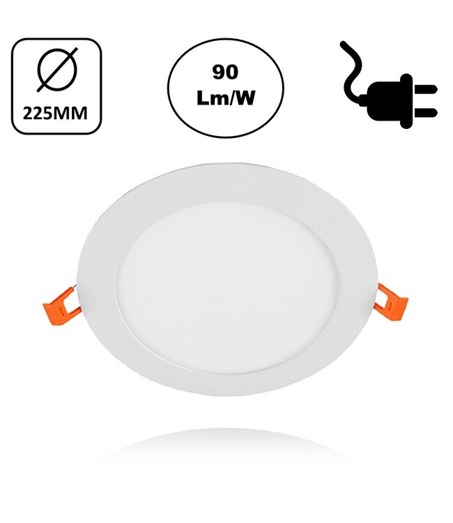 LED Downlighter Slim-U 18w, 1620 Lumen, Wit, Aluminium Body, Stekkerklaar, Gatmaat Φ210mm, 2 Jaar Garantie