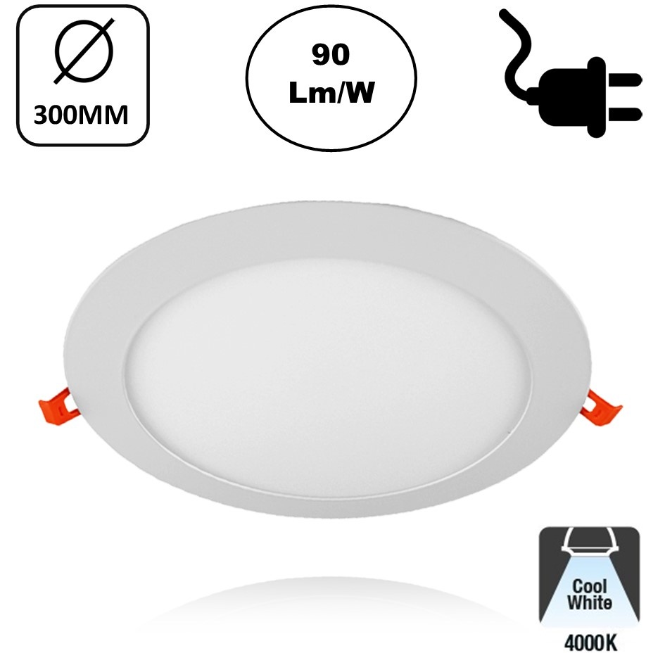 LED Downlighter Slim-U 24w, 2160 Lumen, Wit, Aluminium Body, Stekkerklaar, Gatmaat Φ280mm, 2 Jaar Garantie, foto 6 van 6