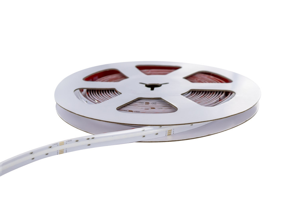 Premium Led Strip ROL 5 Meter COB, 16w/m, 896 led/m, RGB+ Neutraal Wit (4000K), CRI90, 24v, IP20, 12mm, 3 Jaar garantie, foto 2 van 6