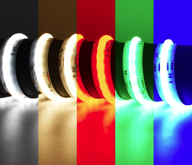 Premium Led Strip ROL 5 Meter COB, 16w/m, 840 led/m, RGB+CCT (2700K>6500K), CRI90, 24v, IP20, 12mm, 3 Jaar garantie, foto 6 van 6