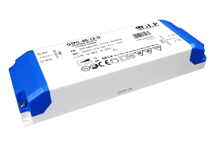 GLP TRIAC Dimming Led Strip voeding 12V/50W/4,16A, Max: 42w, Dimbaar, Afm:166x52x32mm, 2 Jaar Garantie, foto 2 van 2