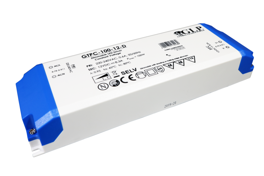 GLP TRIAC Dimming Led Strip voeding 12V/100W/8,3A, Max: 80w, Dimbaar, Afm:210x67x34mm, 2 Jaar Garantie, foto 2 van 2