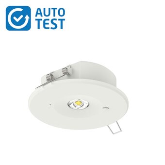 Auto-Test LED Nood Downlighter RES, 1w, 150 lumen, gatmaat Ø75 mm gatmaat, 2 Jaar Garantie