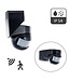 4-IN-1 Opbouw Bewegingsmelder Zwart, 180 en 360 graden, Detectierange: 12 Meter, Max. 2000w, IP54, 2 Jaar Garantie
