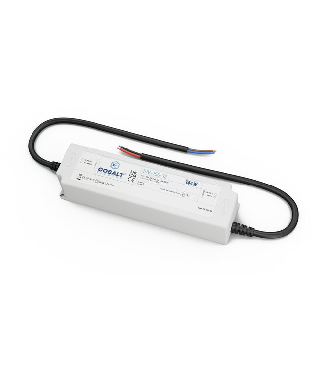 Cobalt Premium IP67 Waterproof Led Strip voeding 12V/144W/12A, Max: 115w, Afm:190x52x37 mm, 3 Jaar Garantie