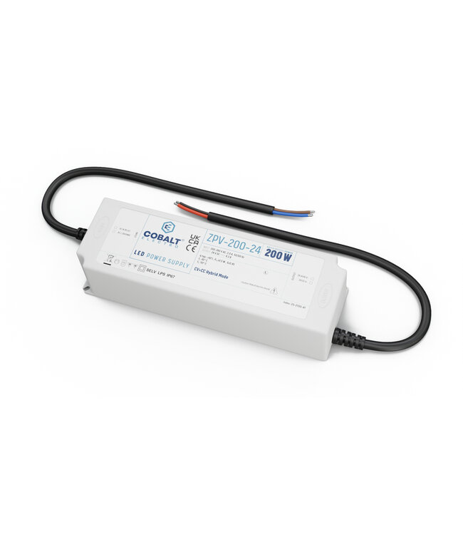 Cobalt Premium IP67 Waterproof Led Strip voeding 24V/200W/8,3A, Max: 160w, Afm:190x63x37 mm, 3 Jaar Garantie