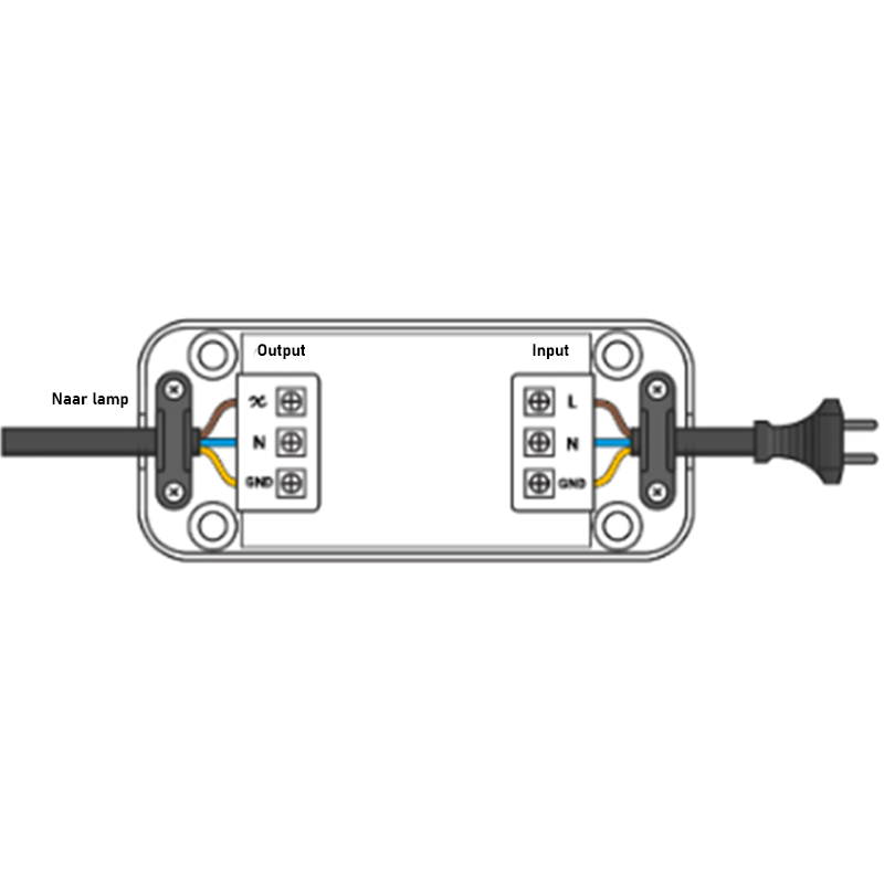 ION INDUSTRIES Led Snoerdimmer, ZWART, 0,3-75 watt, Druktoets, foto 3 van 6