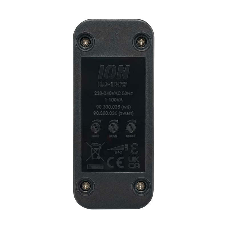 ION INDUSTRIES Led Snoerdimmer, ZWART, 0,3-75 watt, Druktoets, foto 4 van 6