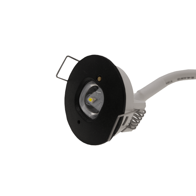 Auto-Test Mini LED Nood Downlighter Zwart, 1w, 130 lumen, Ø35 mm gatmaat, 2 Jaar Garantie, foto 6 van 6