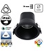 Verluxe Inbouw LED Spot Zwart 6w, 480Lm, IP44, CCT Switch (2700K/3000K/4000K), Dimbaar, UGR<16, CRI90, Gatmaat 68mm, 3 Jaar Garantie