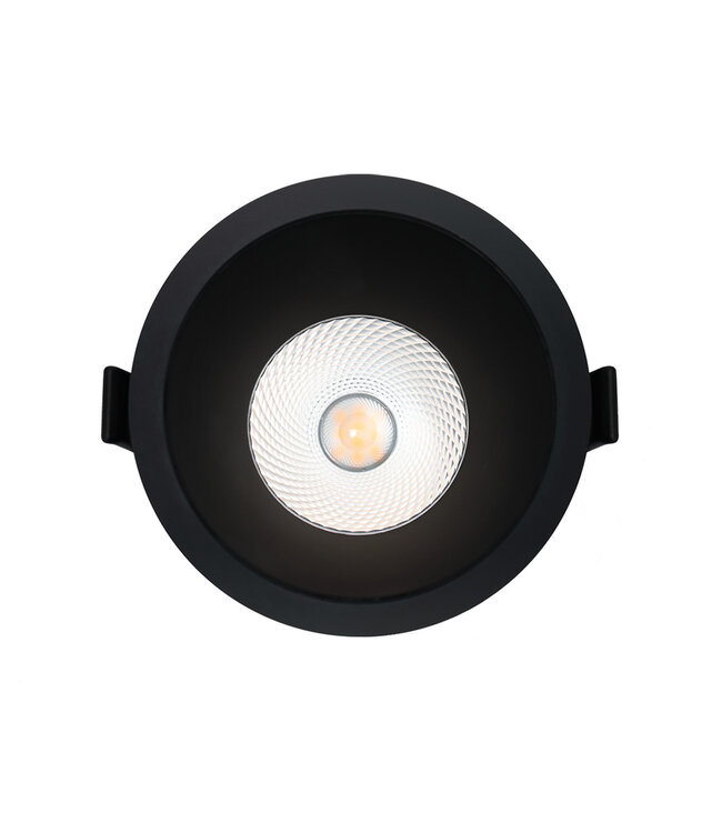 Verluxe Inbouw LED Spot Zwart 9w, 700Lm, IP44, CCT Switch (2700K/3000K/4000K), Dimbaar, UGR<16, CRI90, Gatmaat 90mm, 3 Jaar Garantie