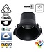 Verluxe Inbouw LED Spot Zwart 12w, 900Lm, IP44, CCT Switch (2700K/3000K/4000K), Dimbaar, UGR<16, CRI90, Gatmaat 120mm, 3 Jaar Garantie