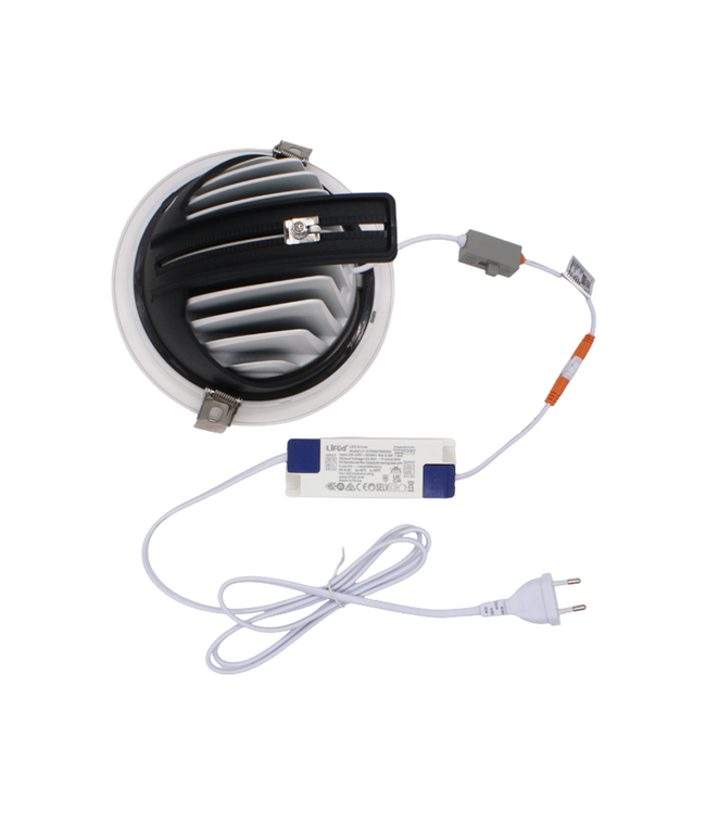 LED Banaanspot 40w, CCT (2700K/3000K/4000K), 3400 lm (85lm/w), Gatmaat 180mm, Wit, 3 Jaar Garantie