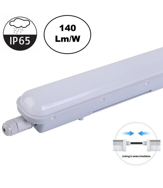UITVERKOOP: Led Tri Proof 123cm, 36w, 5040 Lumen (140lm/w), Koppelbaar, PH LED Driver, IP65