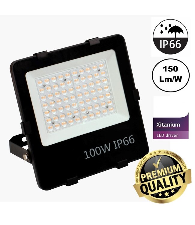 PRO LED Floodlight 100w, 15000 Lumen, Philips Xitanium LED Driver, IP66, 3 Jaar garantie
